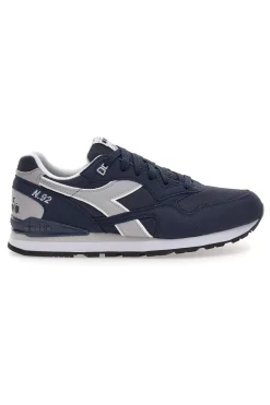 Sneakers blu con inserti grigi in tessuto tecnico Diadora N.92