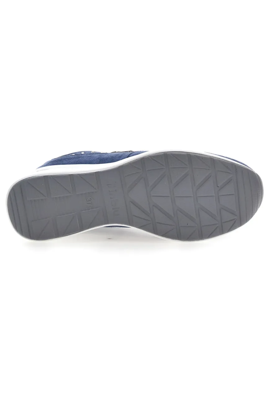 Sneakers blu con zip e dettagli metallizzati Inblu 488IN