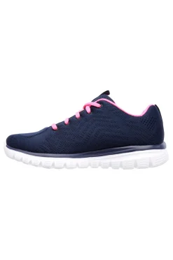 Sneakers blu in mesh con Memory Foam Skechers Graceful Get Connected