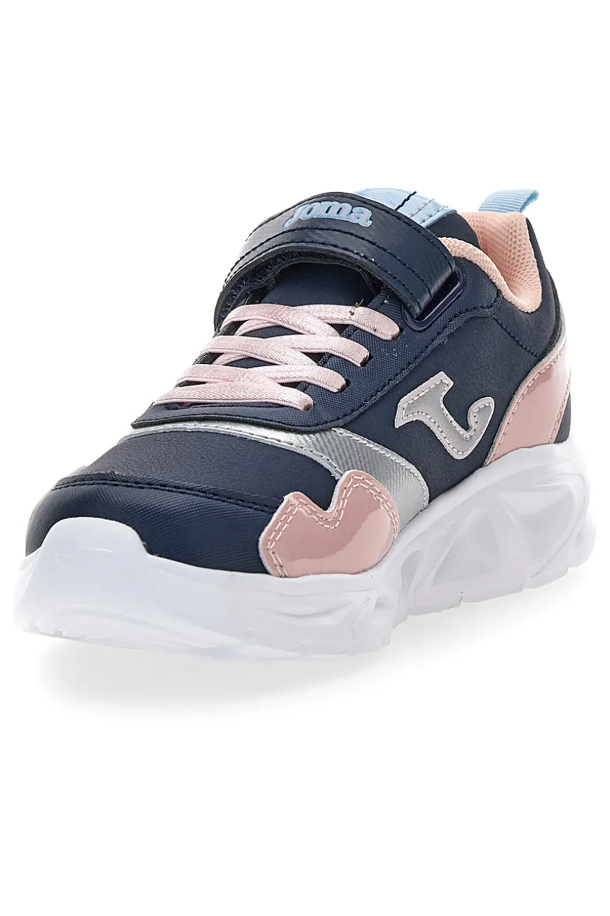 Sneakers blu rosa con strappo e lacci elastici Joma Jr Star 2503
