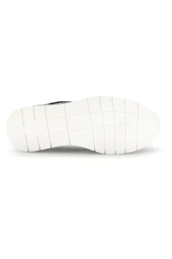 Sneakers blu traforate con arch support in vera pelle Prima riga 182082