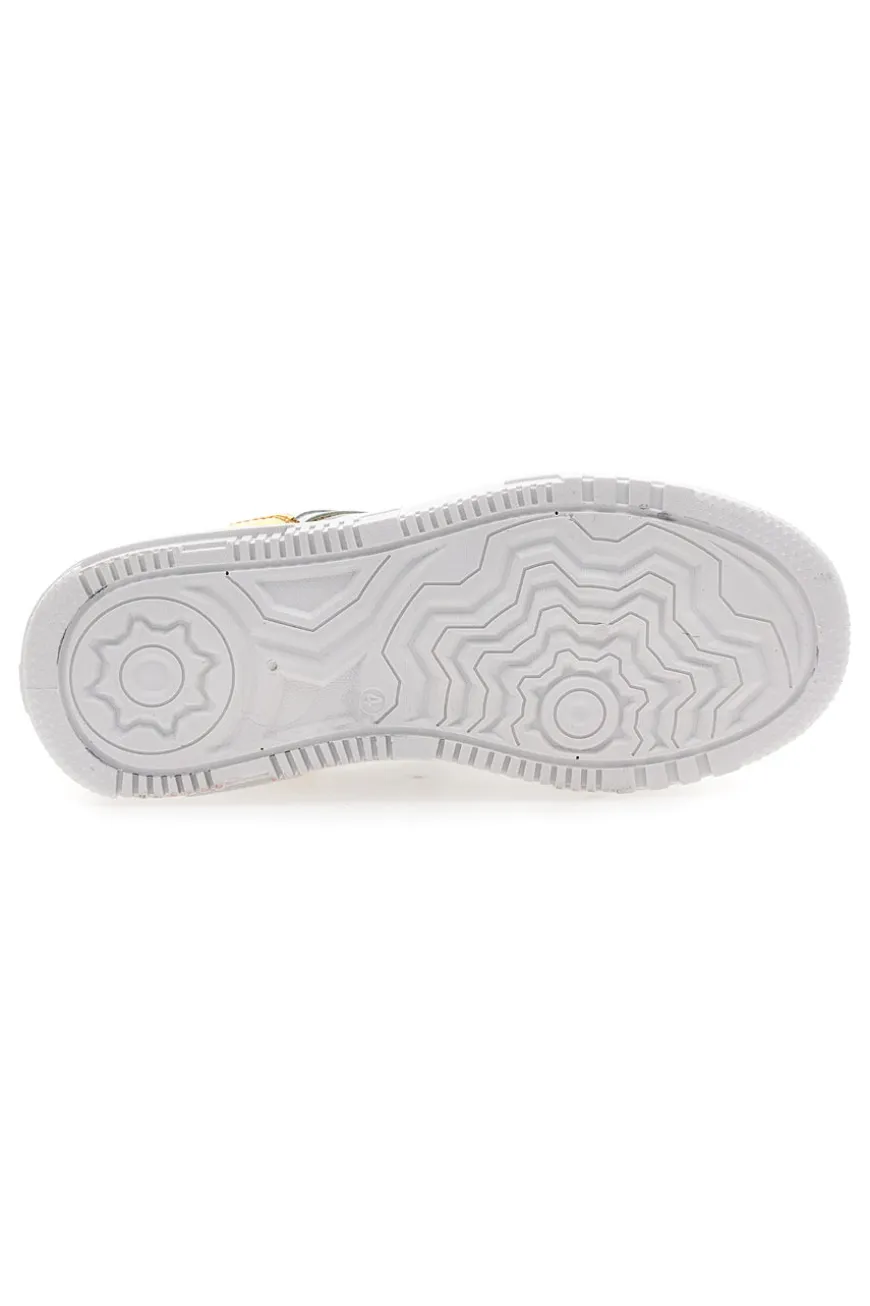 Sneakers con Flatform Lancetti 01 Bianche e Oro