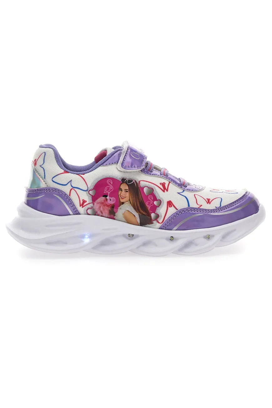 Sneakers Con Luci Charlotte 2221 Viola e Bianche