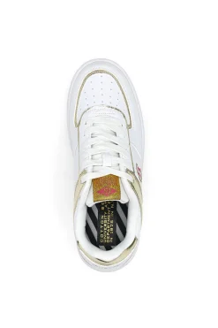 Sneakers Cotton Belt Amber Pu Ripstop Bianche e Oro