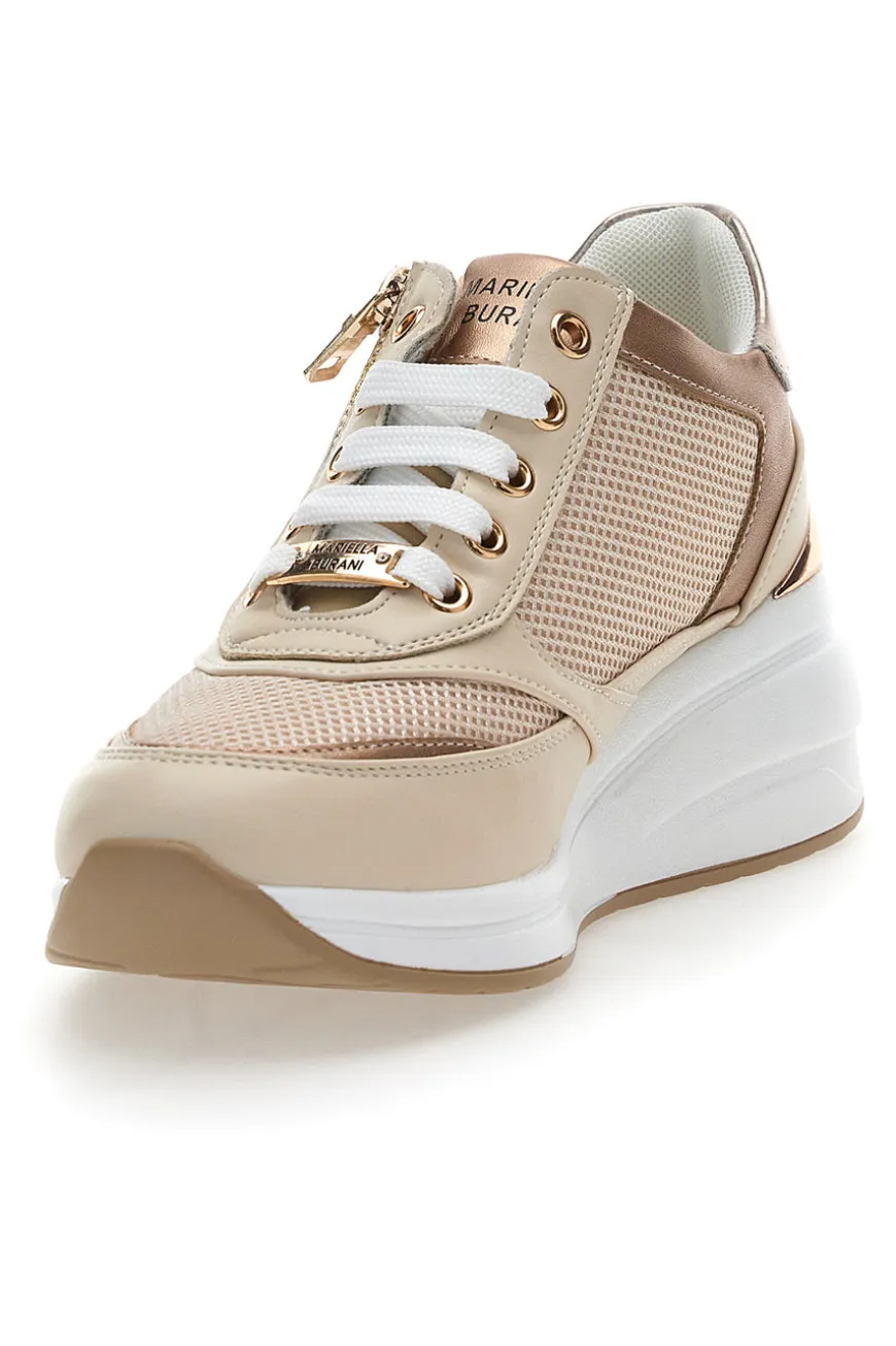 Sneakers Crema Con Platform Mariella Burani 50392