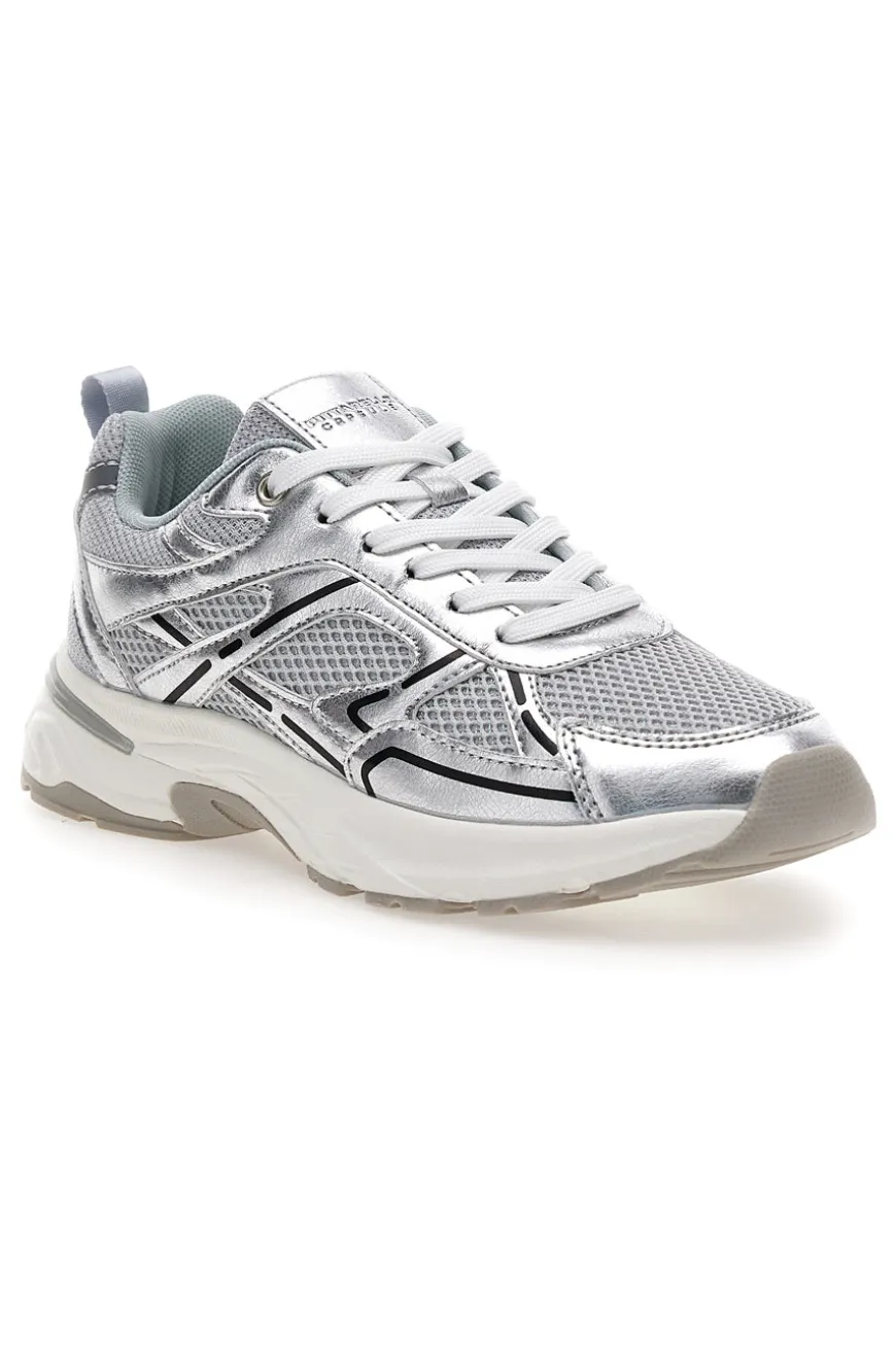 Sneakers da donna argento con inserti mesh Pittarello Capsule 8W25911