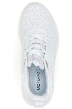 Sneakers da donna bianco in tessuto traspirante Mio tempo TF2593