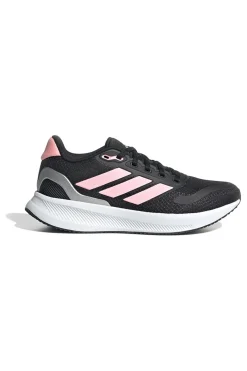Sneakers da running nere con dettagli rosa in mesh Adidas Runfalcon 5 J