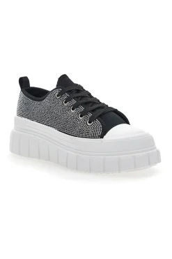 Sneakers Flatform 268603 Nere con Strass