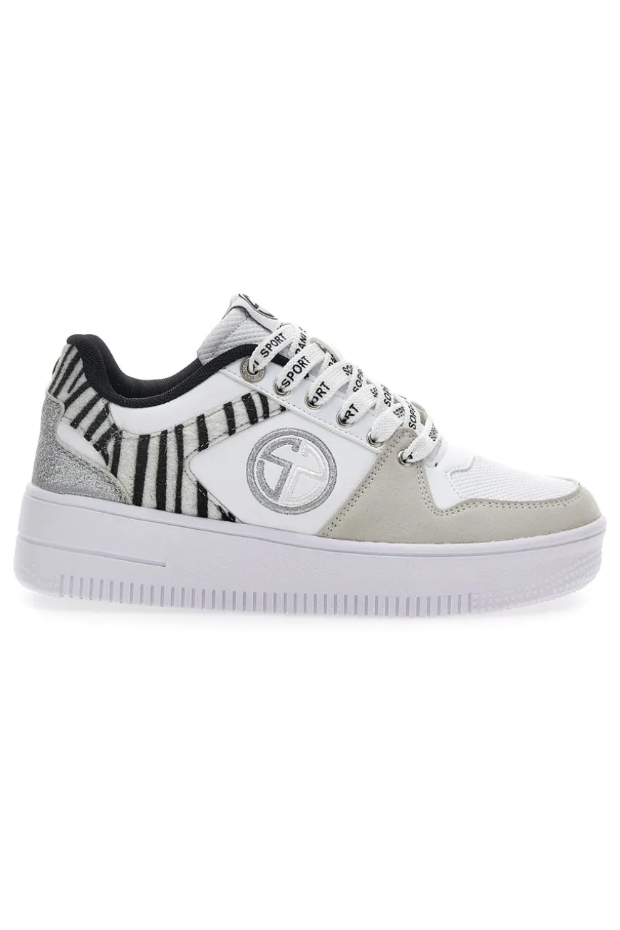 Sneakers Flatform Soprani Alex Bianche Animalier