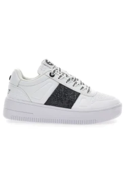 Sneakers Flatform Soprani Jimmy Glitter Bianche