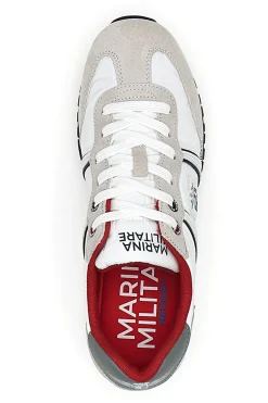 Sneakers Grigie e Bianche Con Lacci Marina Militare MM255