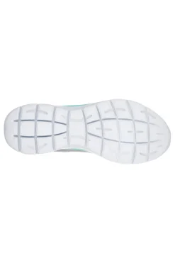 Sneakers grigie e verde acqua in pelle e mesh con Memory Foam Skechers Summits Suited