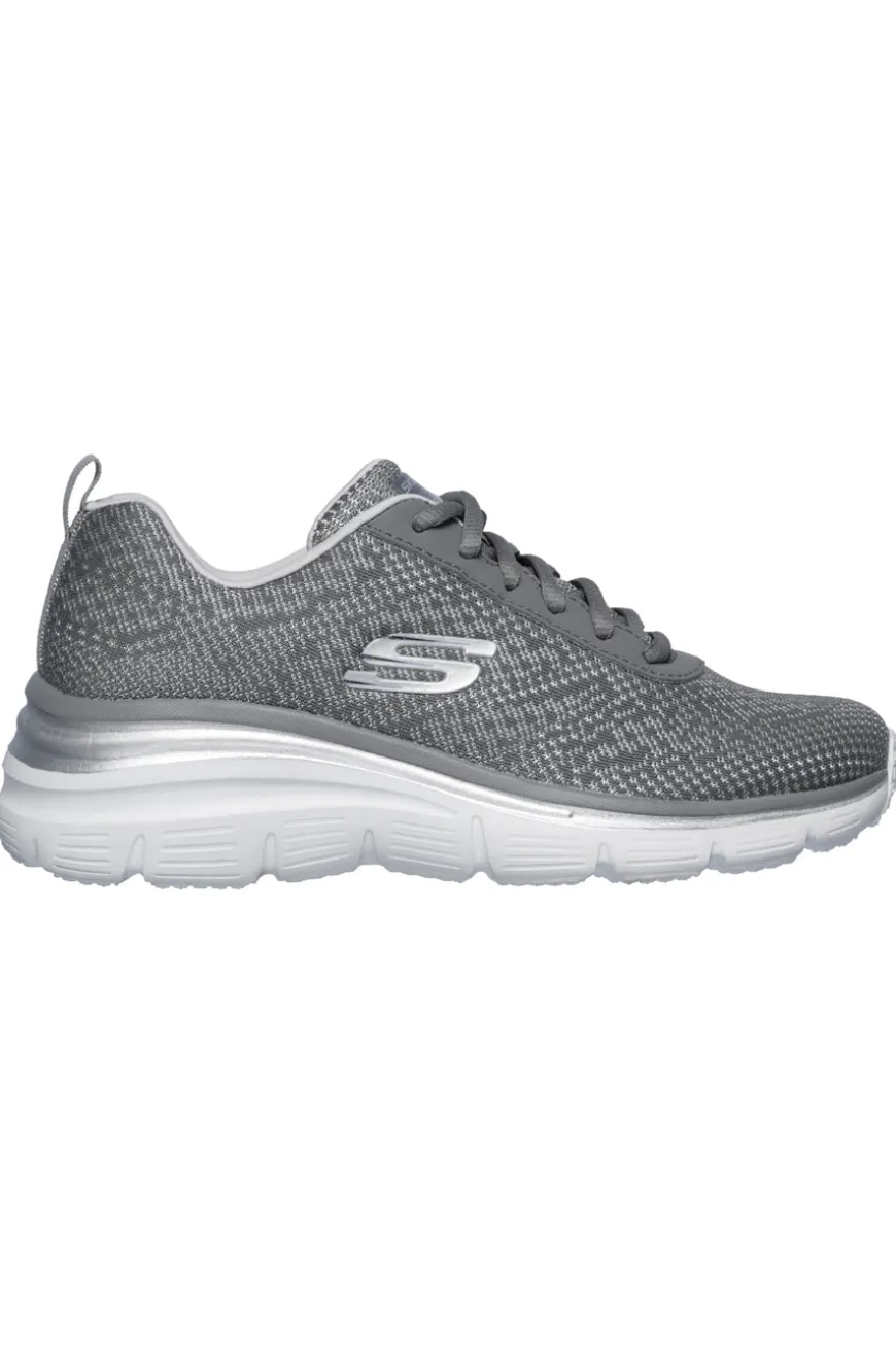 Sneakers grigie in mesh con memory foam Skechers Fashion fit bold boundaries