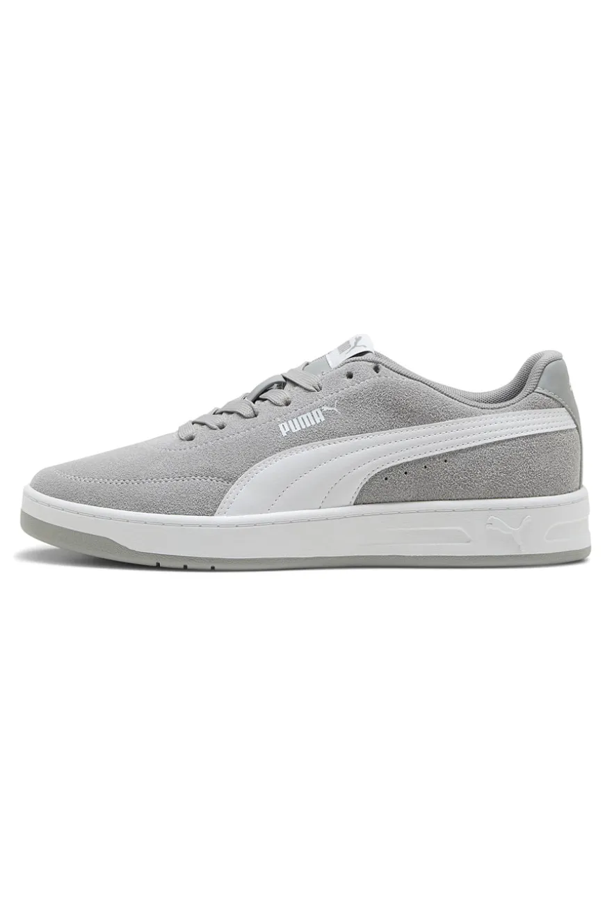 Sneakers grigie in pelle scamosciata con suola in gomma Puma Court Classic Clean SD