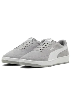 Sneakers grigie in pelle scamosciata con suola in gomma Puma Court Classic Clean SD