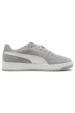 Sneakers grigie in pelle scamosciata con suola in gomma Puma Court Classic Clean SD