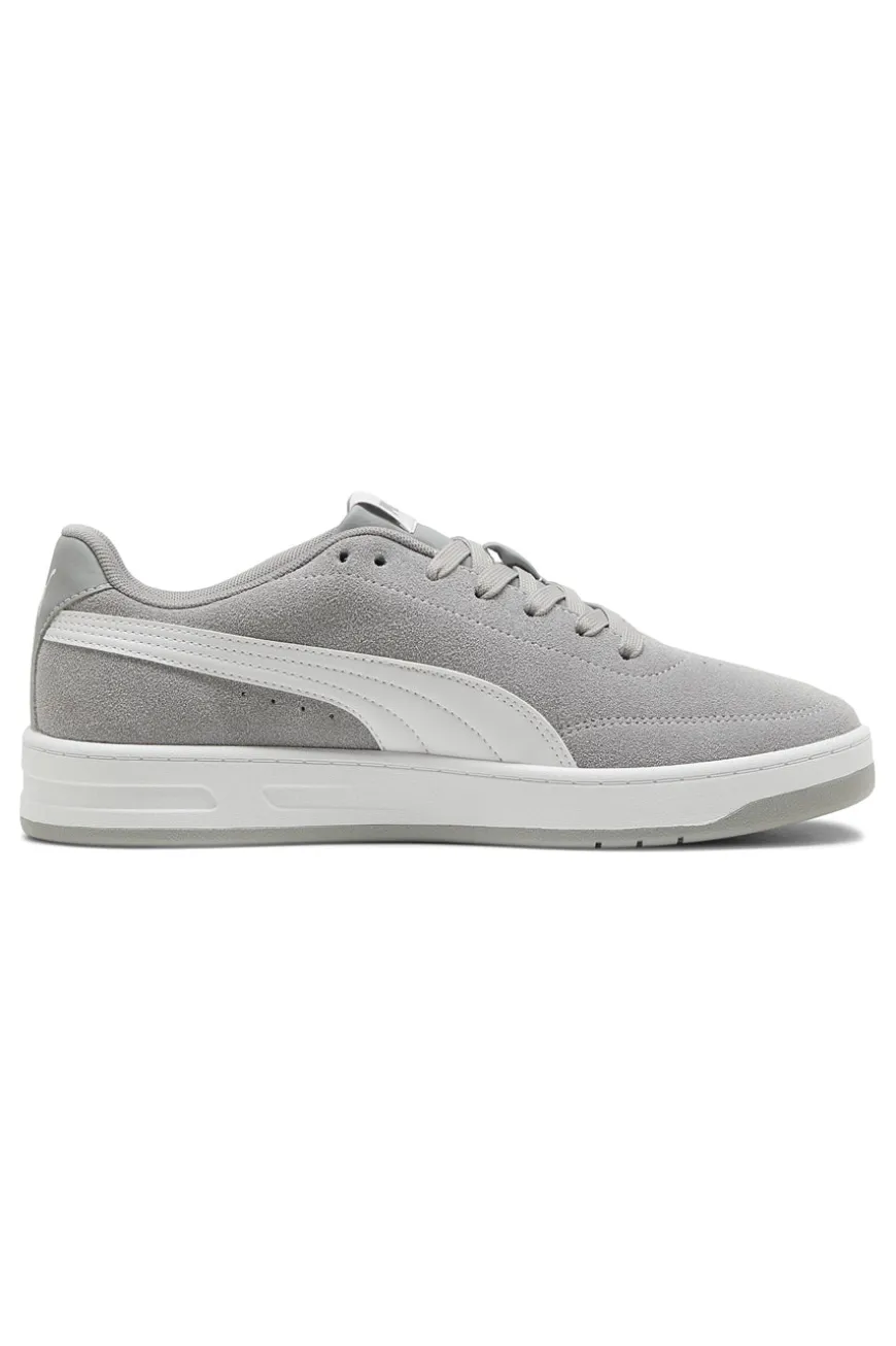 Sneakers grigie in pelle scamosciata con suola in gomma Puma Court Classic Clean SD