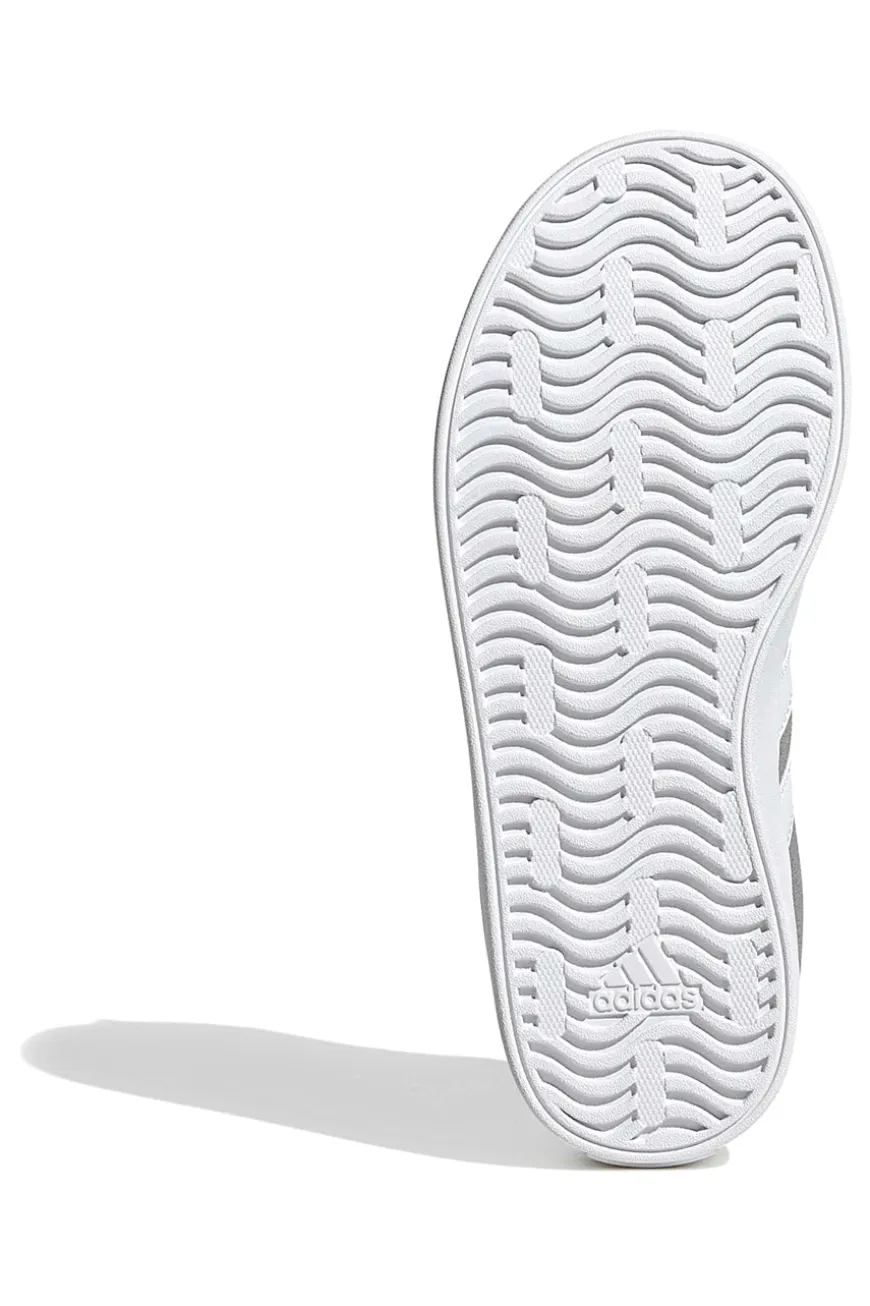 Sneakers grigie in suede con 3 strisce bianche Adidas VL Court 3.0 K