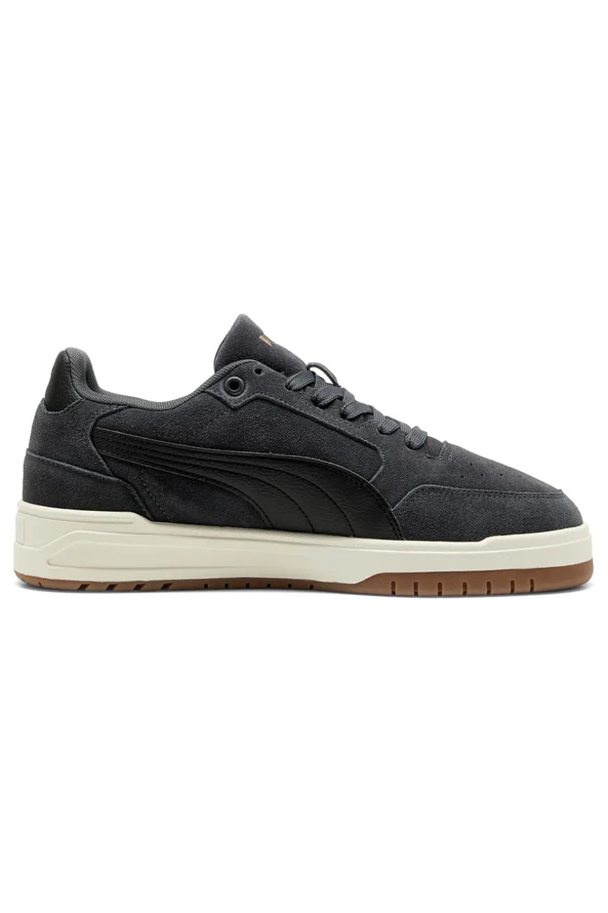 Sneakers grigio scuro in tessuto scamosciato con suola beige Puma Shuffle Downtown SD
