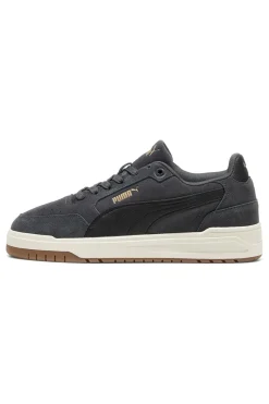 Sneakers grigio scuro in tessuto scamosciato con suola beige Puma Shuffle Downtown SD