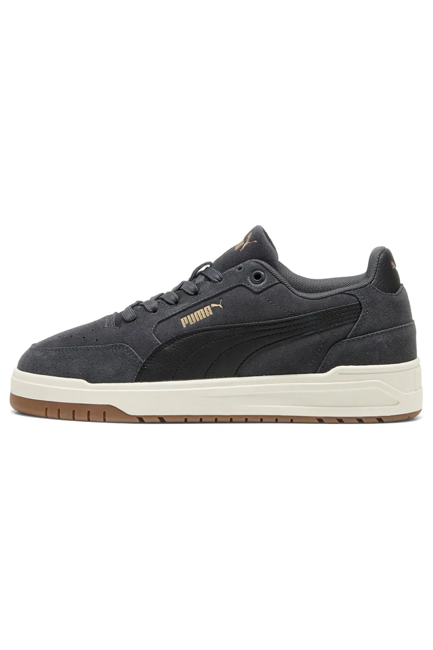 Sneakers grigio scuro in tessuto scamosciato con suola beige Puma Shuffle Downtown SD