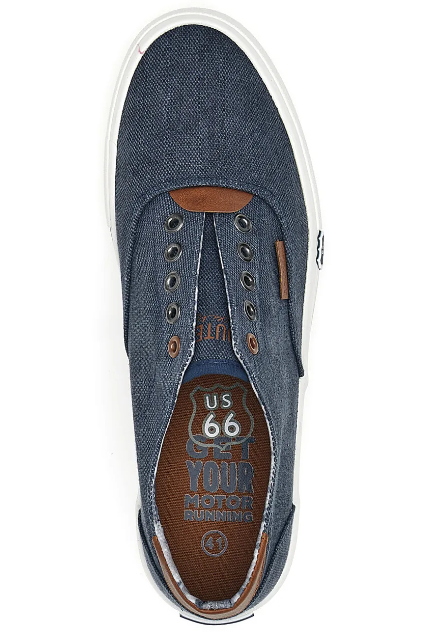 Sneakers in Tela Blu Route 66 91414