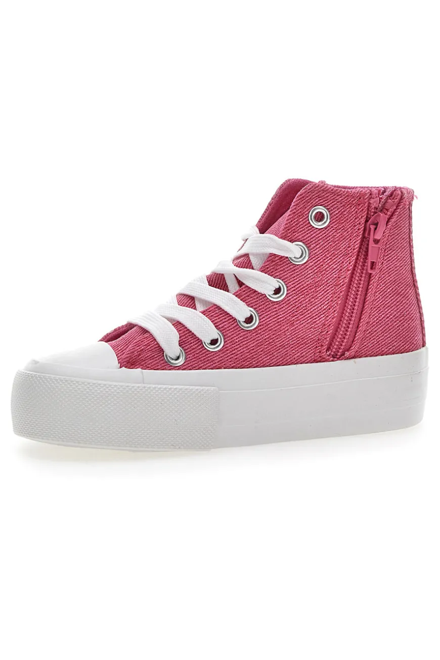 Sneakers In Tela Charlotte 7901 Fucsia