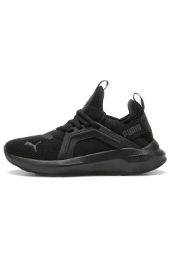 Sneakers junior nere in tessuto con suola ammortizzata Puma Softride Enzo 5 Jr