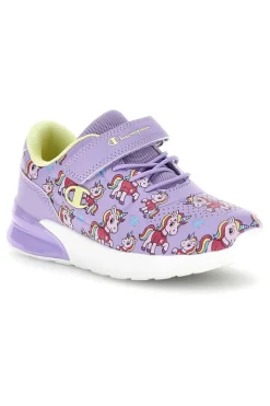 Sneakers lilla con fantasia stampata e strappo Champion U Ps Low Cut