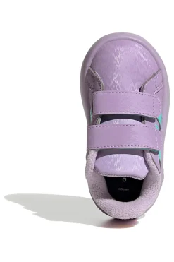 Sneakers lilla con strisce verdi e doppio strappo Adidas Grand Court Frozen Cf I