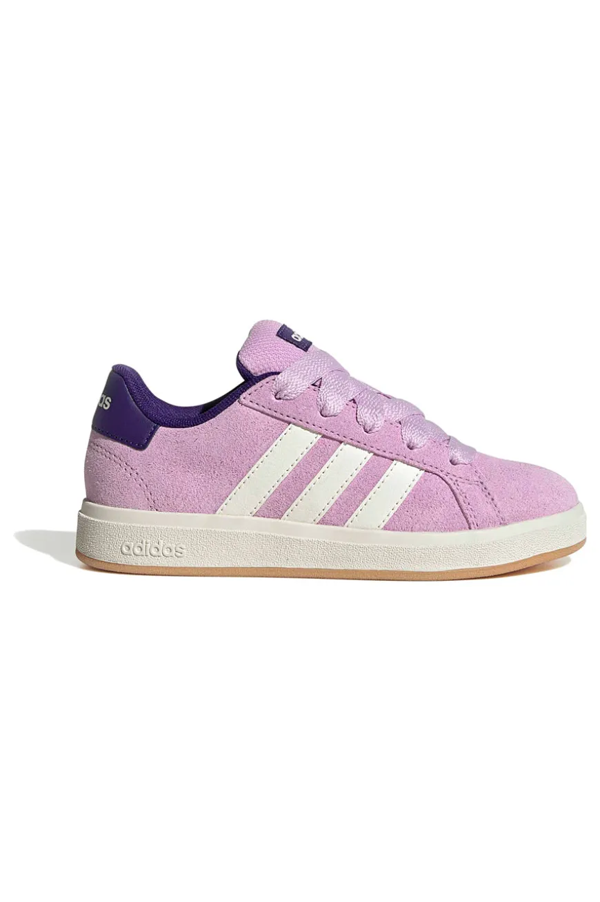 Sneakers lilla in suede con strisce bianche Adidas Grand Court 00s K