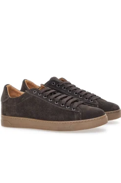 Sneakers marroni in camoscio con suola a contrasto Ptr 3021