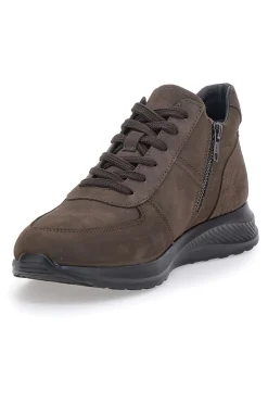 Sneakers marroni in pelle con zip laterale Pittarello 24097621 da Uomo
