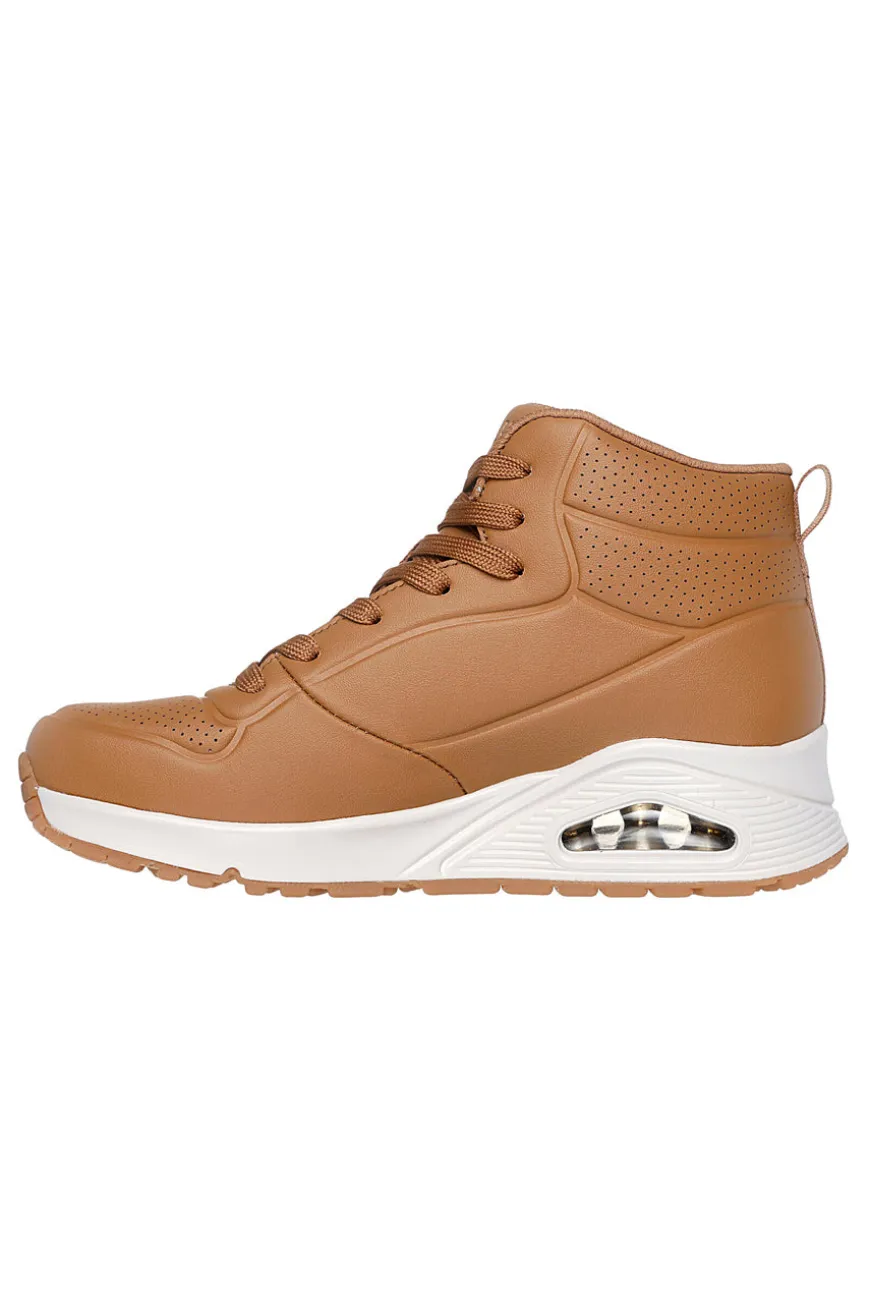 Sneakers Marroni Mid-Cut Skechers Uno Stand High