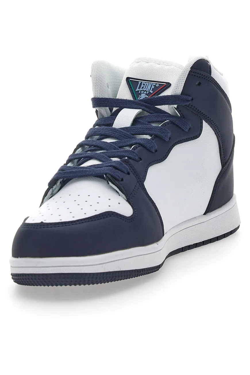 Sneakers Mid-Cut Bianche e Blu Leone 37