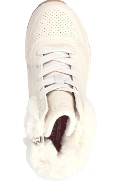 Sneakers mid-cut bianco imbottito con cerniera SKECHERS UNO FALL AIR