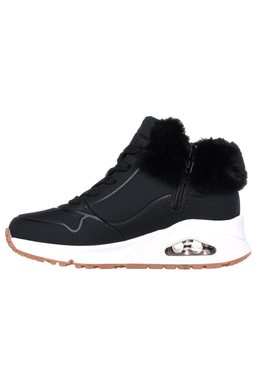 Sneakers Mid-Cut Nere Con Pelo Skechers Uno Fall Air
