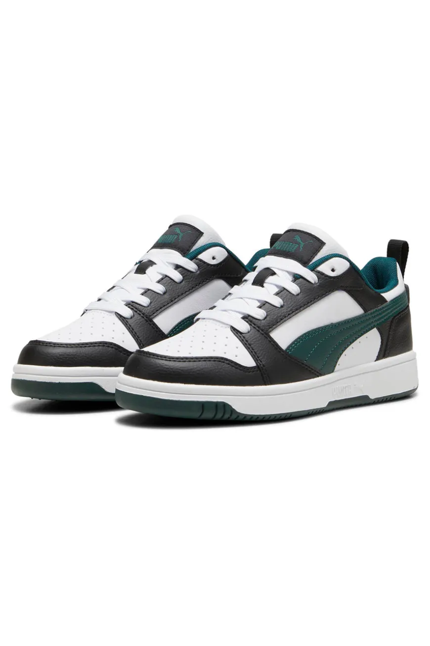 Sneakers Nere Bianche e Verdi Puma Rebound V6 Low Jr