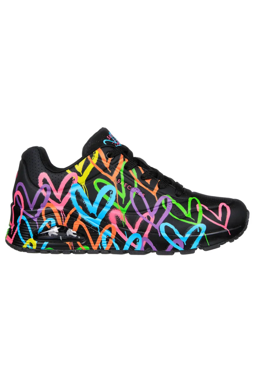 Sneakers Nere Con Cuori Multicolor Skechers Uno Highlight Love
