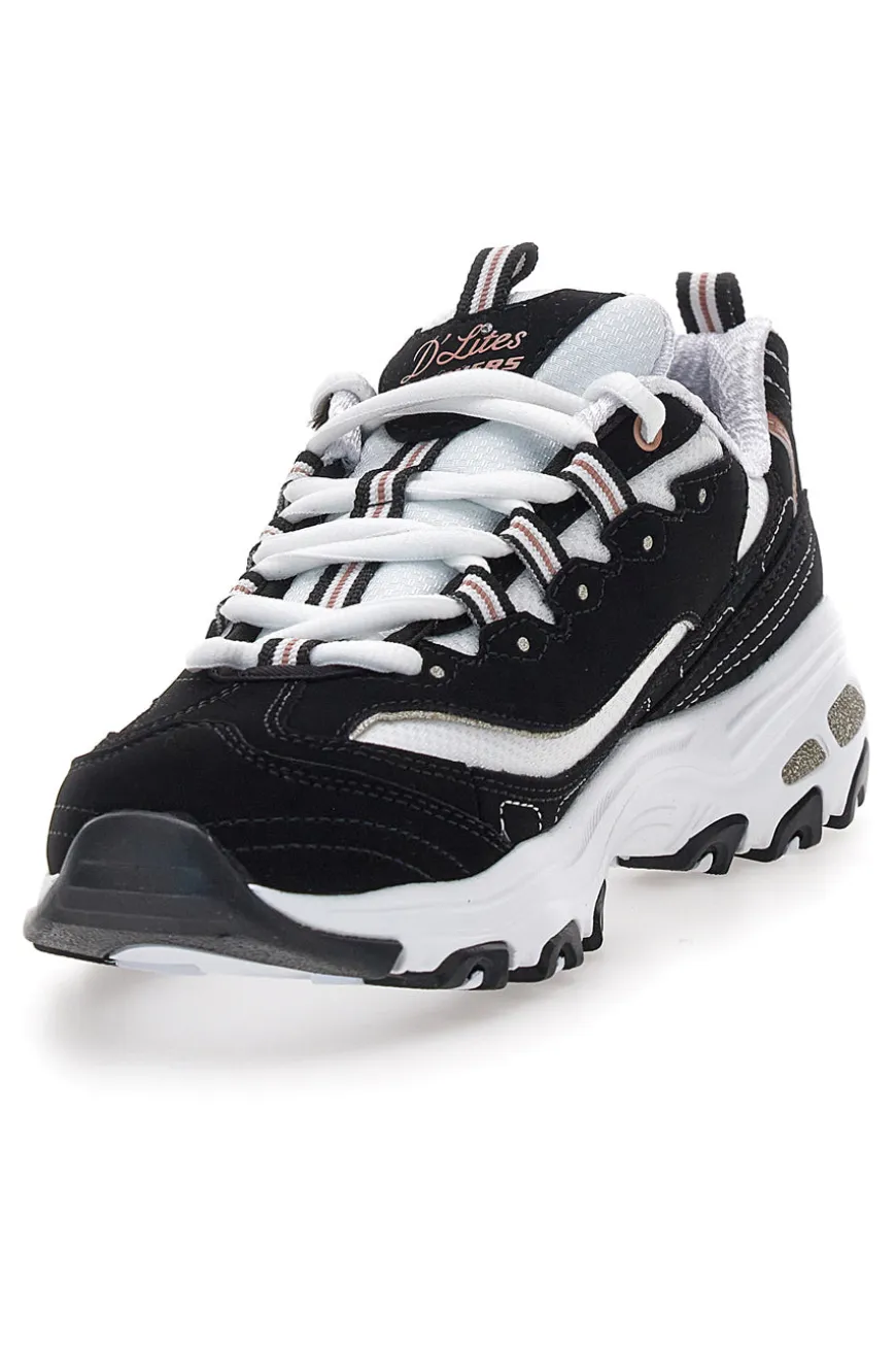 Sneakers nere con dettagli rose gold e Memory Foam Skechers D'Lites Devoted Fan