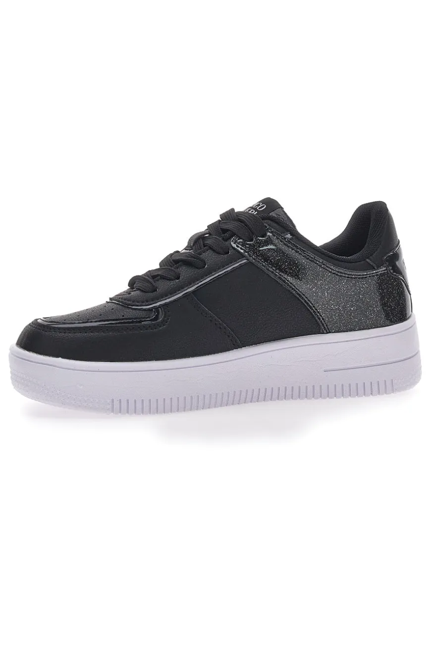 Sneakers Nere Con Flatform Coveri Amber Microfiber Metal