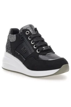 Sneakers nere con glitter e zip laterale Mariella Burani 51751C1120