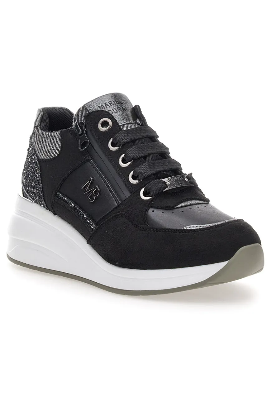 Sneakers nere con glitter e zip laterale Mariella Burani 51751C1120