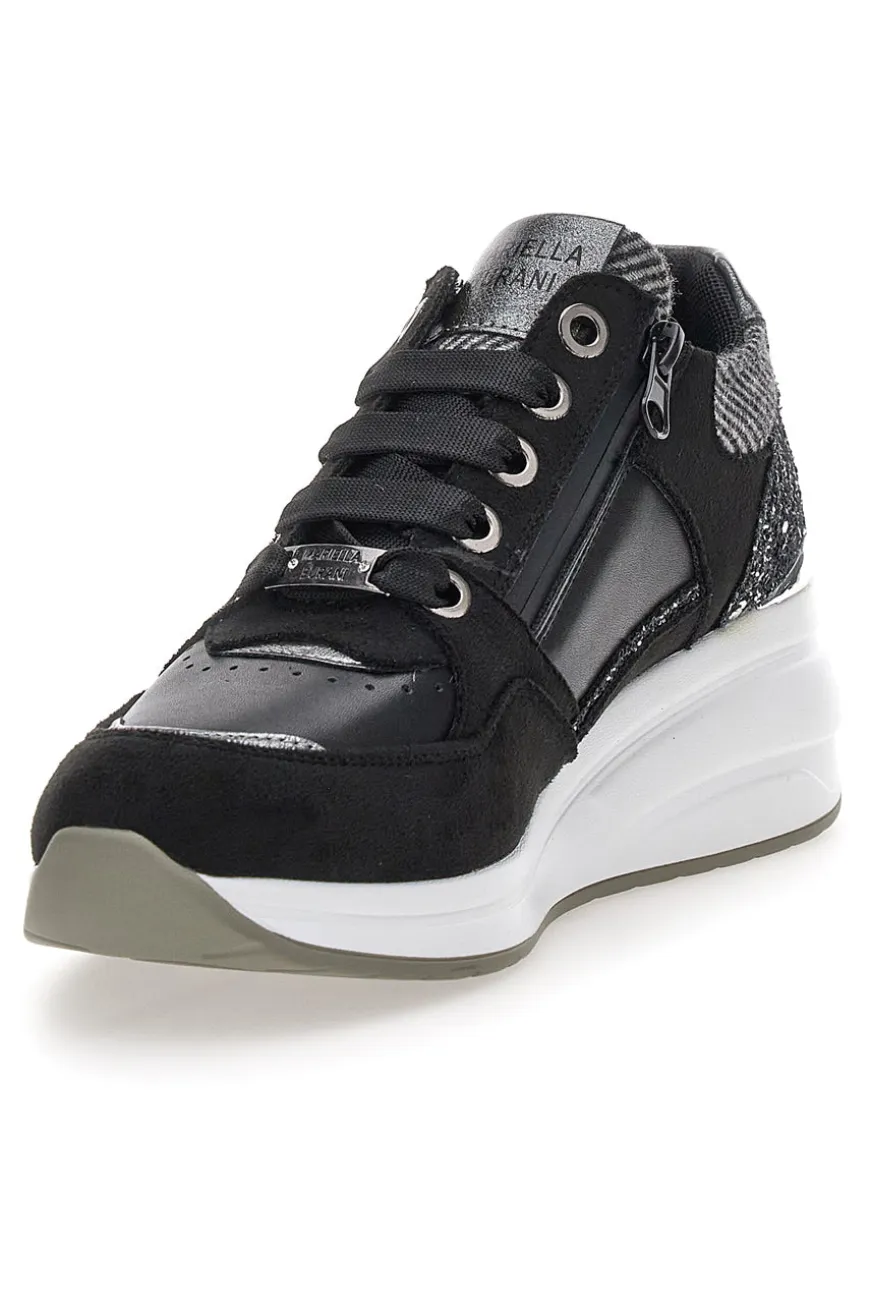 Sneakers nere con glitter e zip laterale Mariella Burani 51751C1120