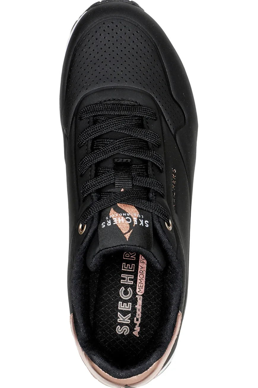 Sneakers nere con suola bianca e dettagli oro Skechers Uno Golden Air