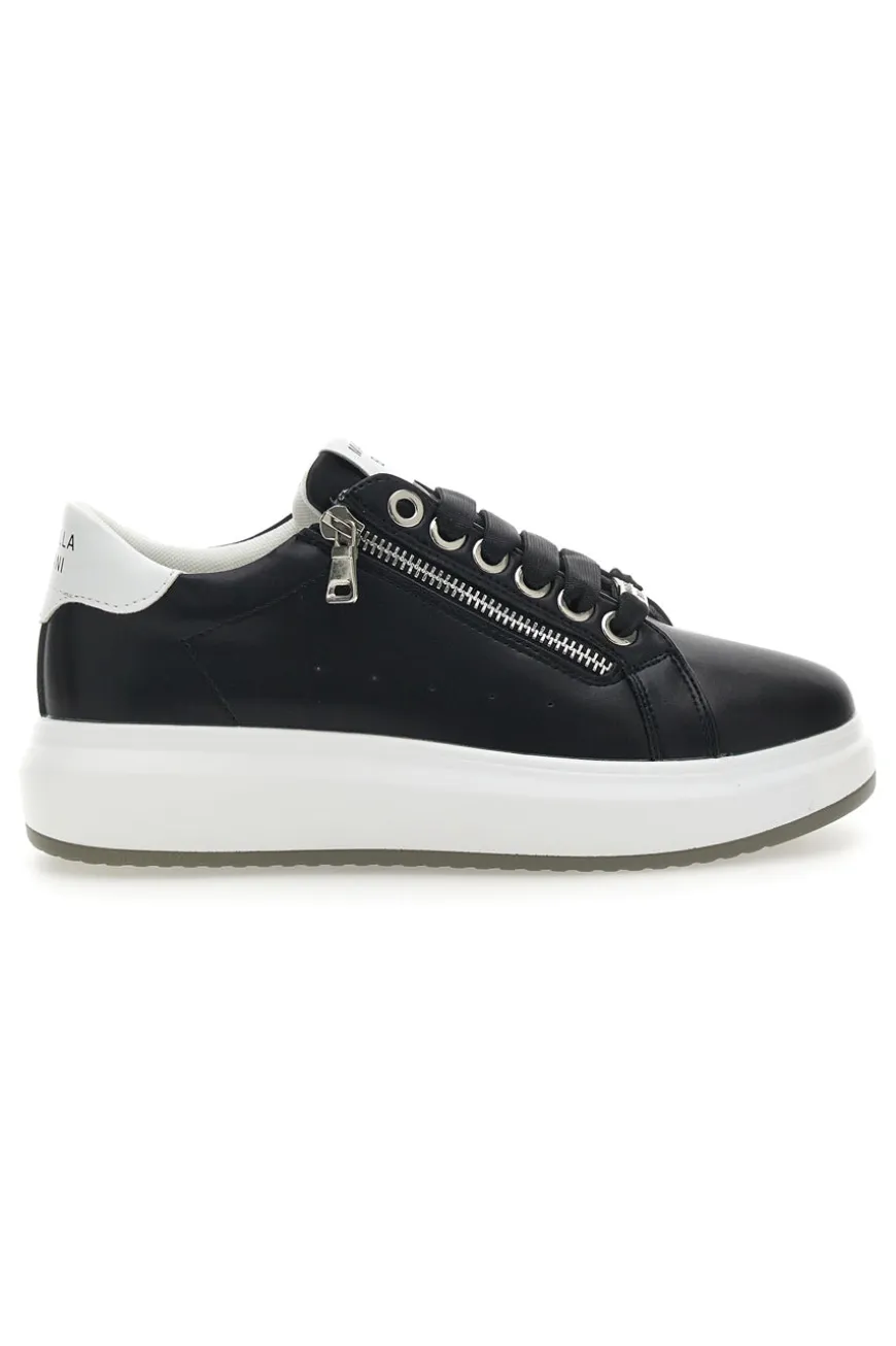 Sneakers Nere e Bianche con Cerniera Mariella Burani 51011