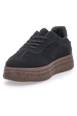 Sneakers Nere e Bianche Con Flatform First Lady 016