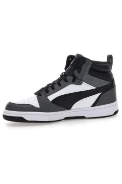 Sneakers nere e bianche mid-cut inserti a contrasto Puma Rebound V6