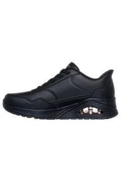 Sneakers nere in duraleather con Air-Cooled Memory Foam Skechers Uno Banksia Luxe